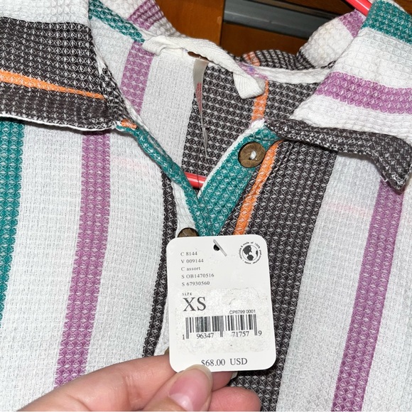 Free People Endless Summer Soleil Time Polo Striped Shirt - Picture 5 of 5